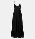 Chloé Lace-trimmed silk chiffon midi dress