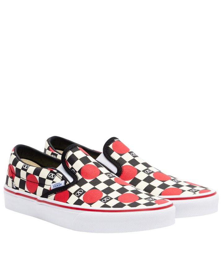Photo: Valentino Garavani x Vans VLogo checked canvas slip-on sneakers