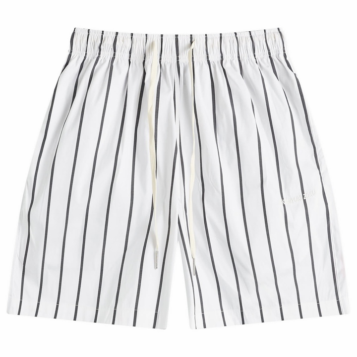 Photo: MKI Men's Striped Shorts in Black Stripe