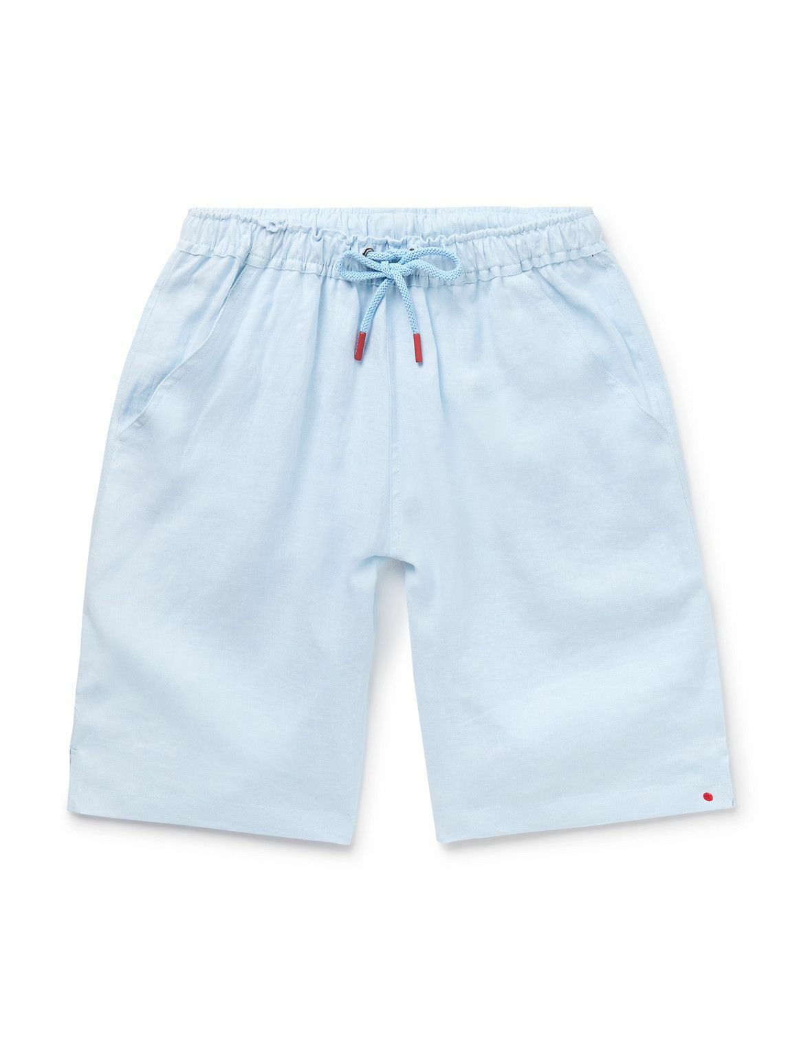 Kiton - Slim-Fit Linen Drawstring Shorts - Blue