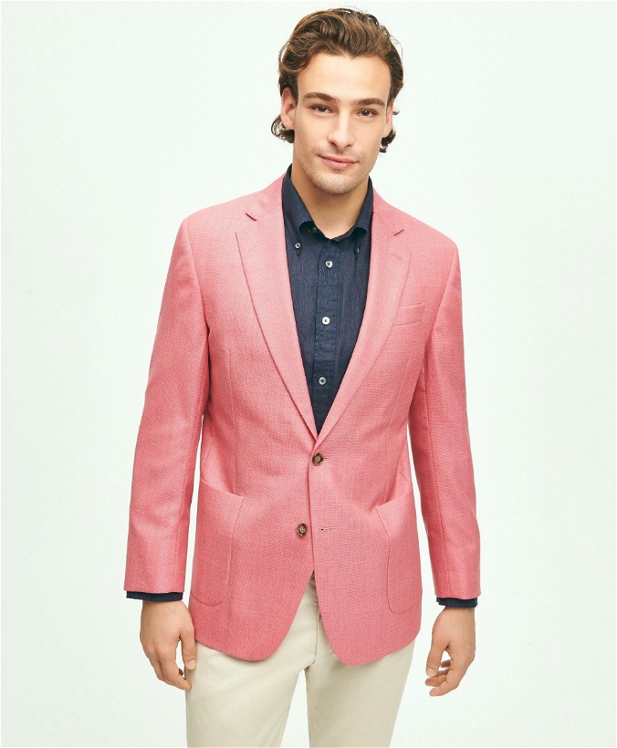 Photo: Brooks Brothers Men's Regent Regular-Fit Wool Hopsack Sport Coat | Dark Pink