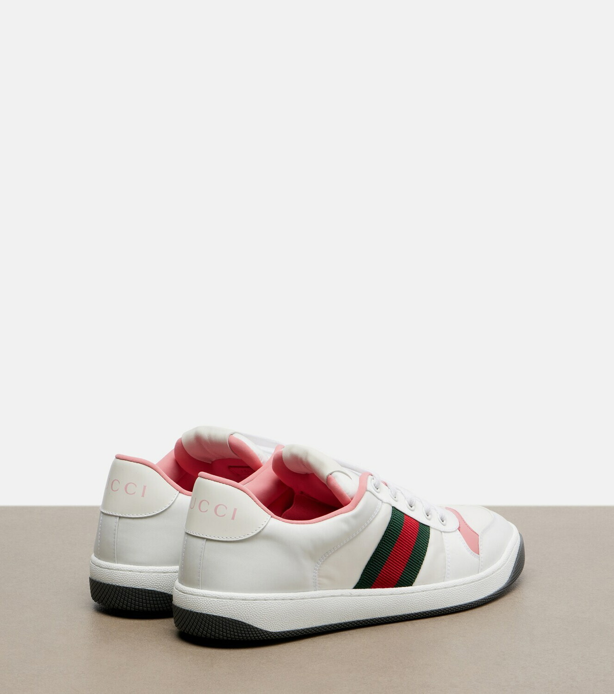 Gucci Screener leather-trimmed sneakers