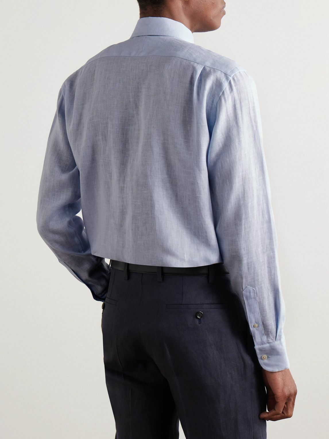 Favourbrook - Bridford Cutaway-Collar Linen Shirt - Blue