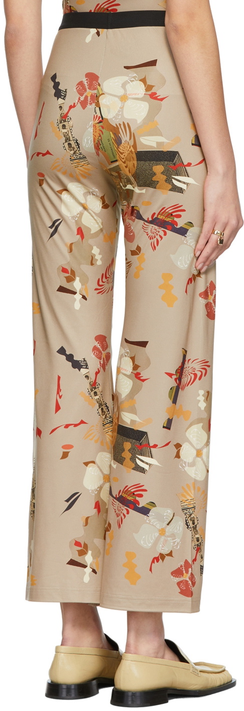 ELLISS SSENSE Exclusive Beige Ditsy Floral Cut-Out Trousers