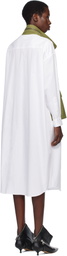 Junya Watanabe White & Khaki Shirt Midi Dress