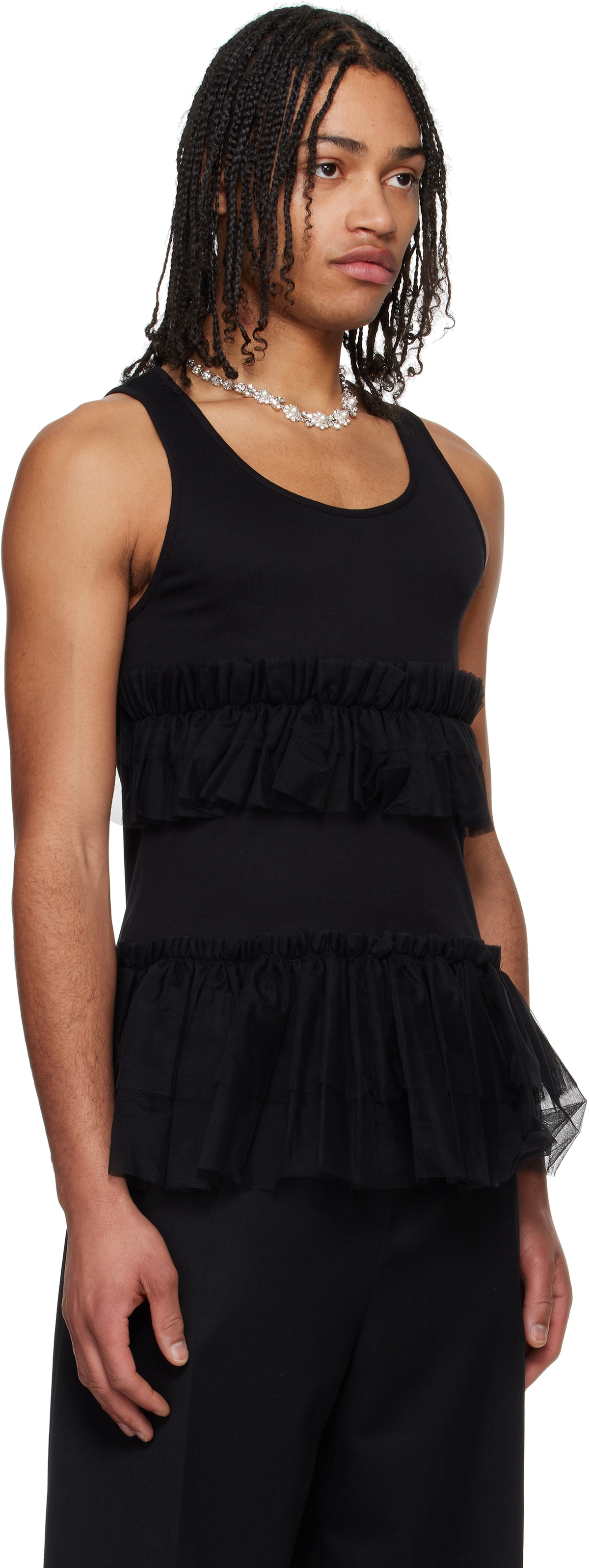 Simone Rocha Black Tutu Hem Tank Top