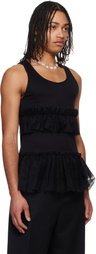 Simone Rocha Black Tutu Hem Tank Top