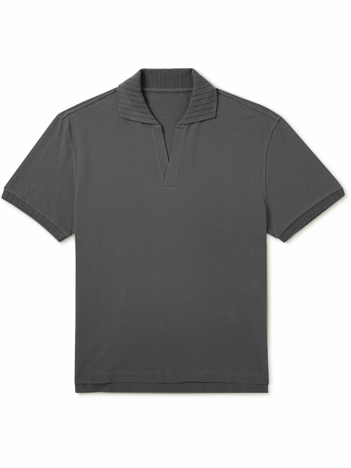 Stòffa - Cotton-Piquè T-Shirt - Blue