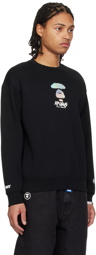 AAPE by A Bathing Ape Black Graphic Sweater