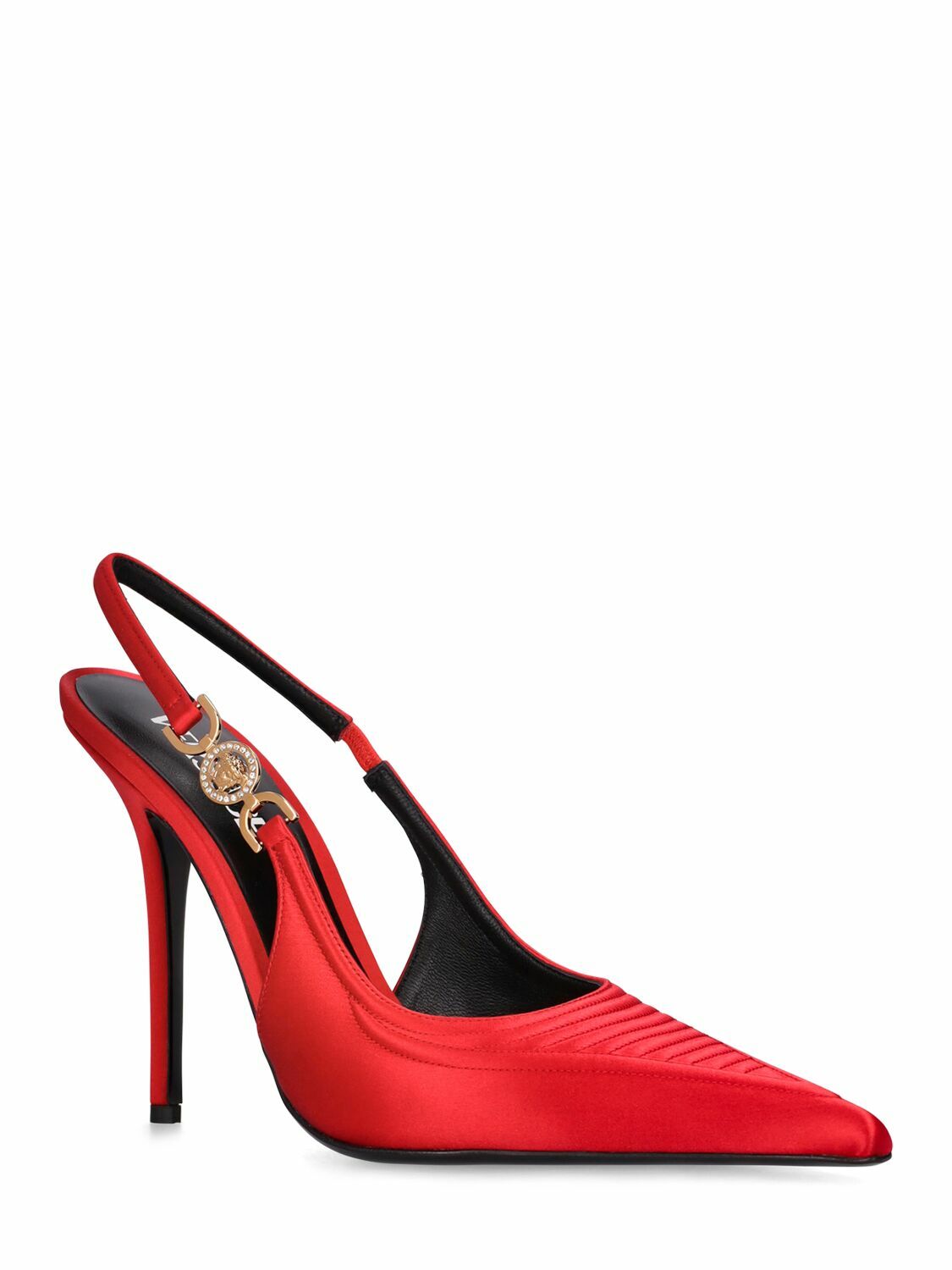 VERSACE - 110mm Satin Slingback Heels