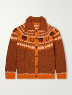 BODE - Corral Intarsia-Knit Alpaca-Blend Cardigan - Orange
