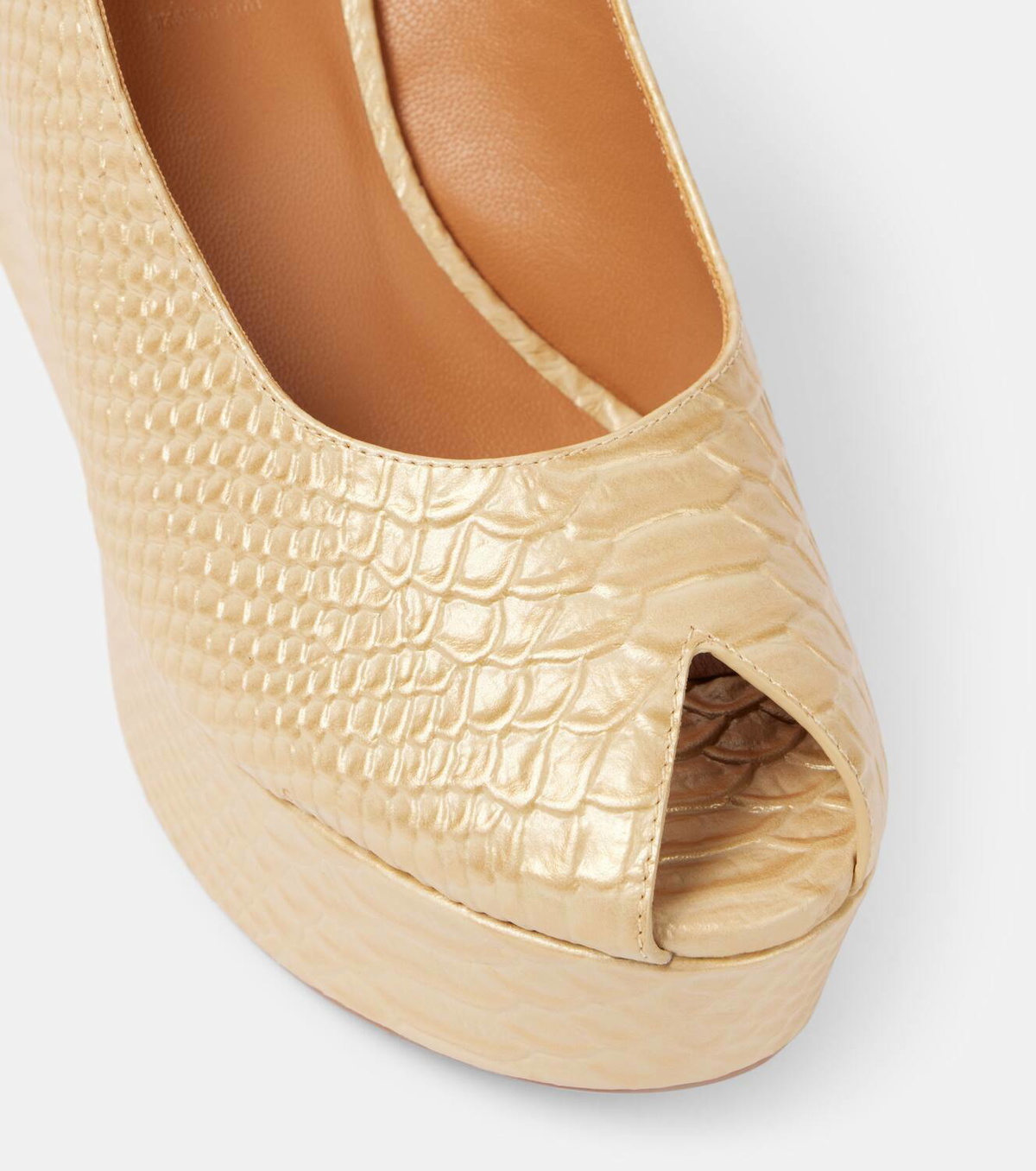 Clergerie Dylan snake-effect leather wedge pumps