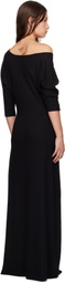 LESET Black Lauren Off Shoulder Maxi Dress