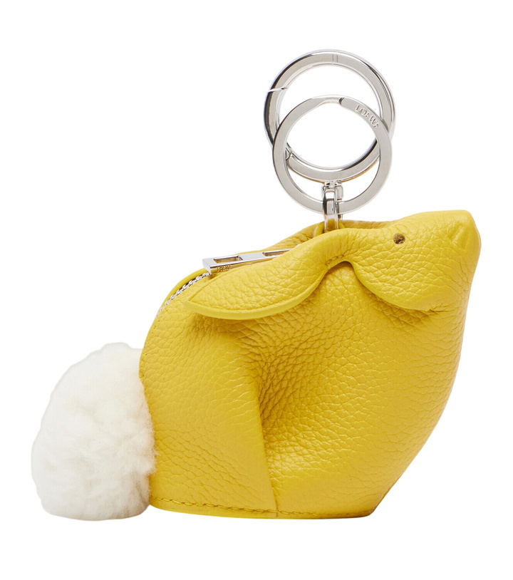 Photo: Loewe Shearling-trimmed leather bag charm