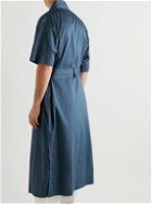 CLEVERLY LAUNDRY - House Superfine Washed Cotton-Sateen Robe - Blue