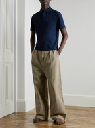 LOEWE - Logo-Embroidered Cotton-Piqué Polo Shirt - Blue