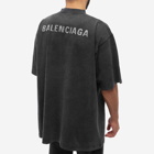 Balenciaga Men's Logo Back Print T-Shirt in Black/Silver