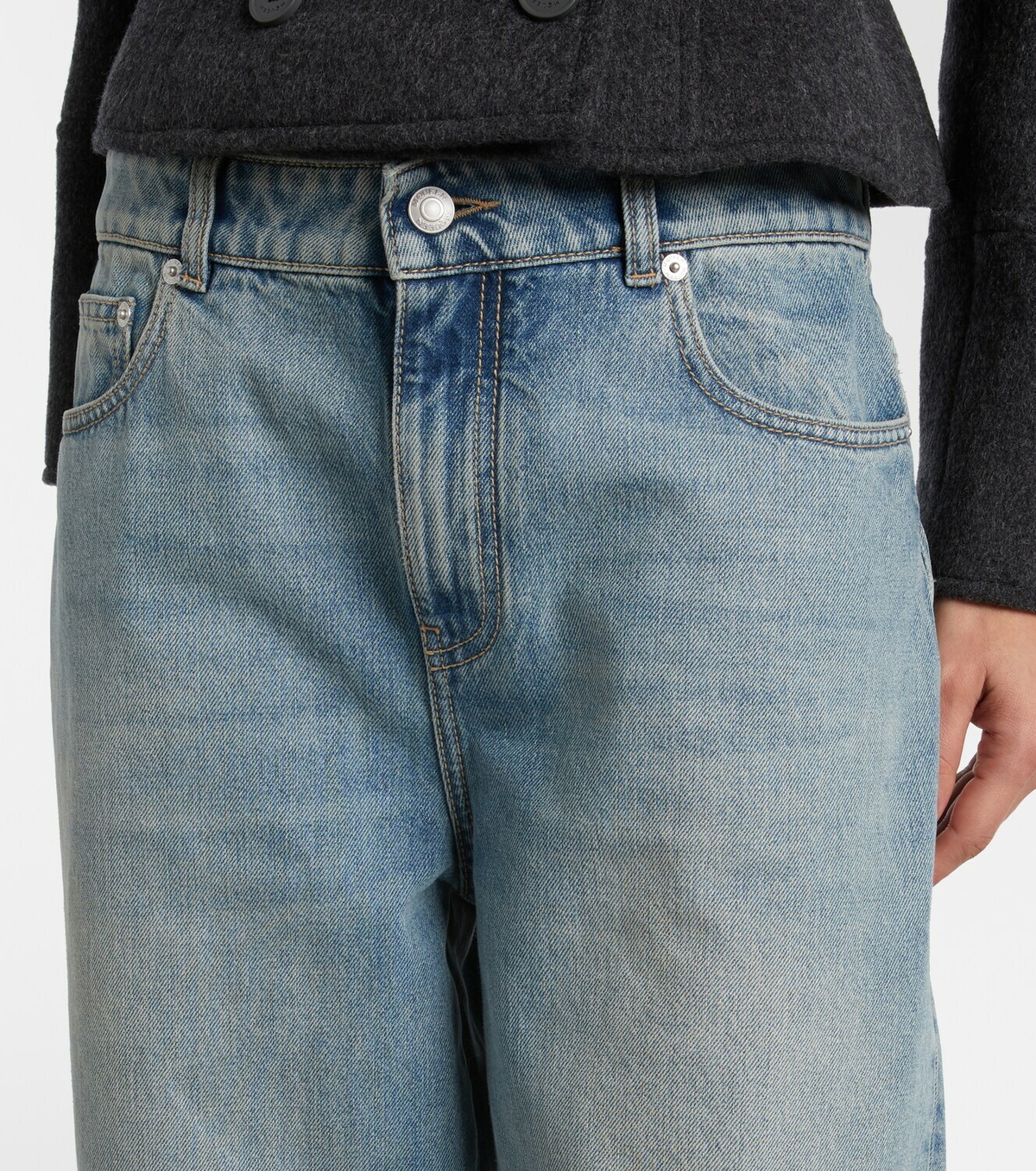 McQueen Mid-rise wide-leg jeans