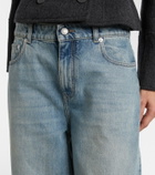 McQueen Mid-rise wide-leg jeans