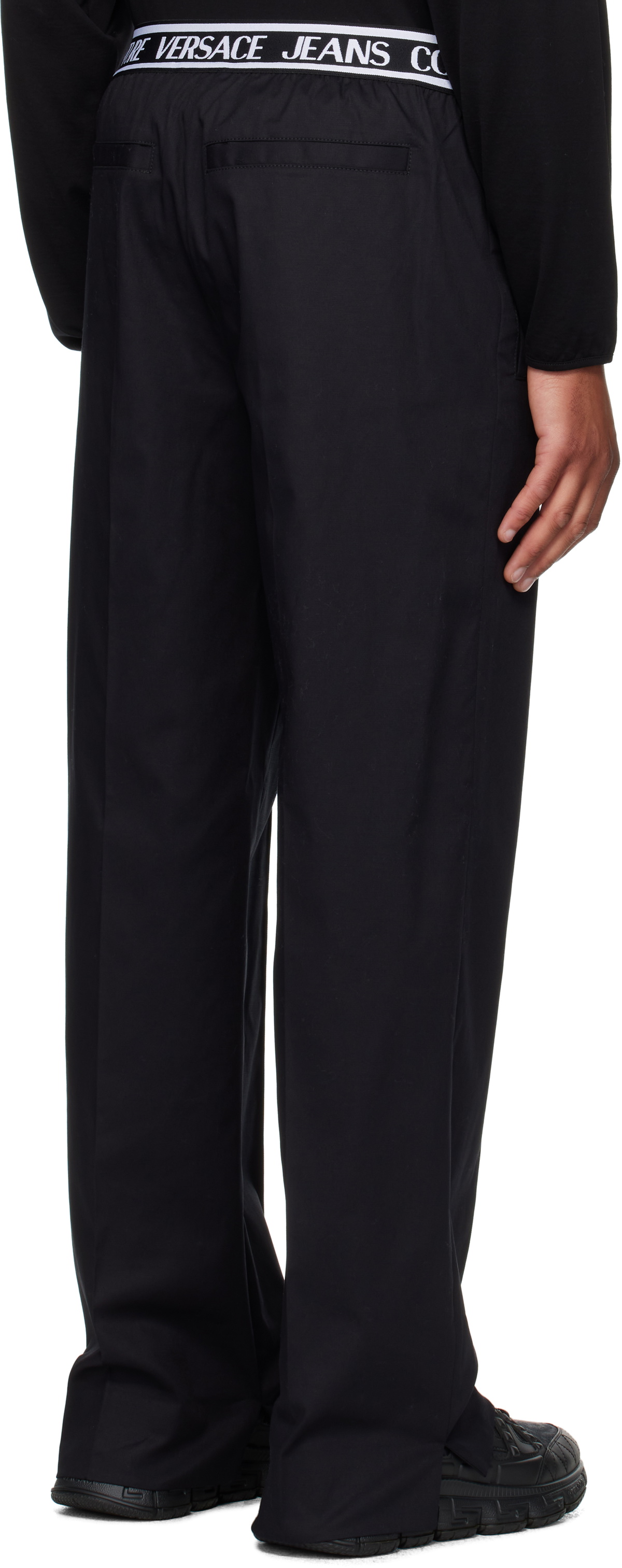 Versace Jeans Couture Black Logo Trousers