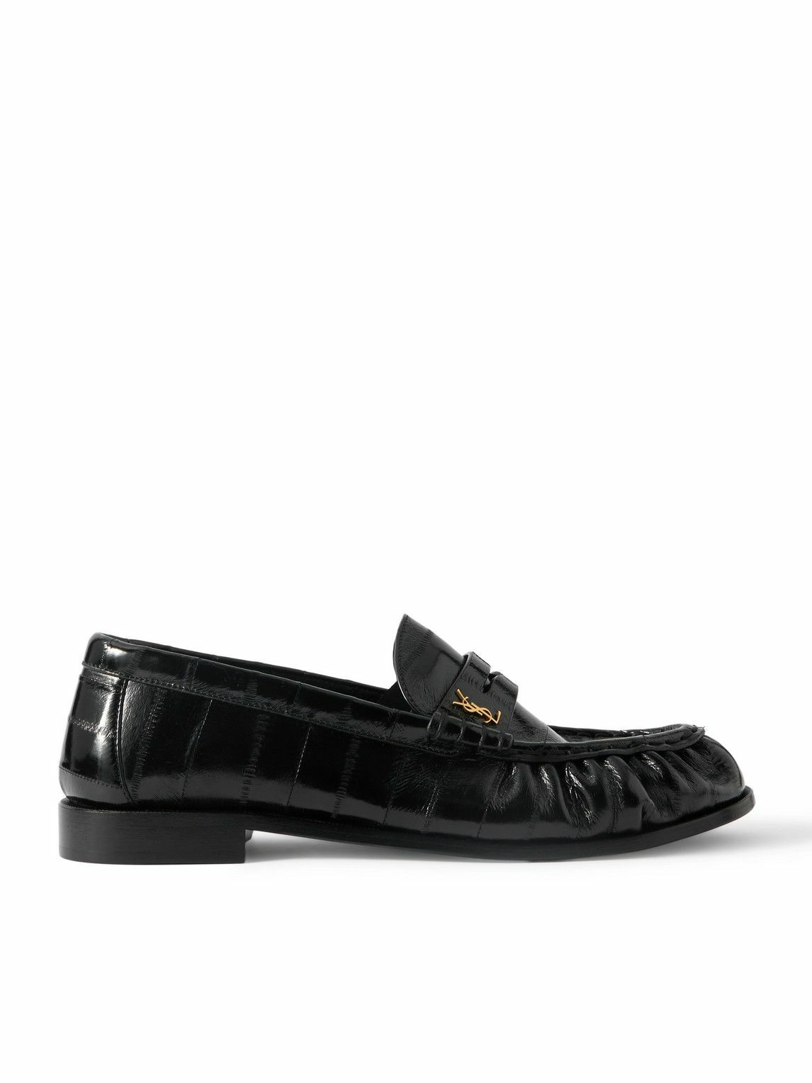 Saint Laurent Le Loafer 15 Gloss-leather Loafers Black Saint