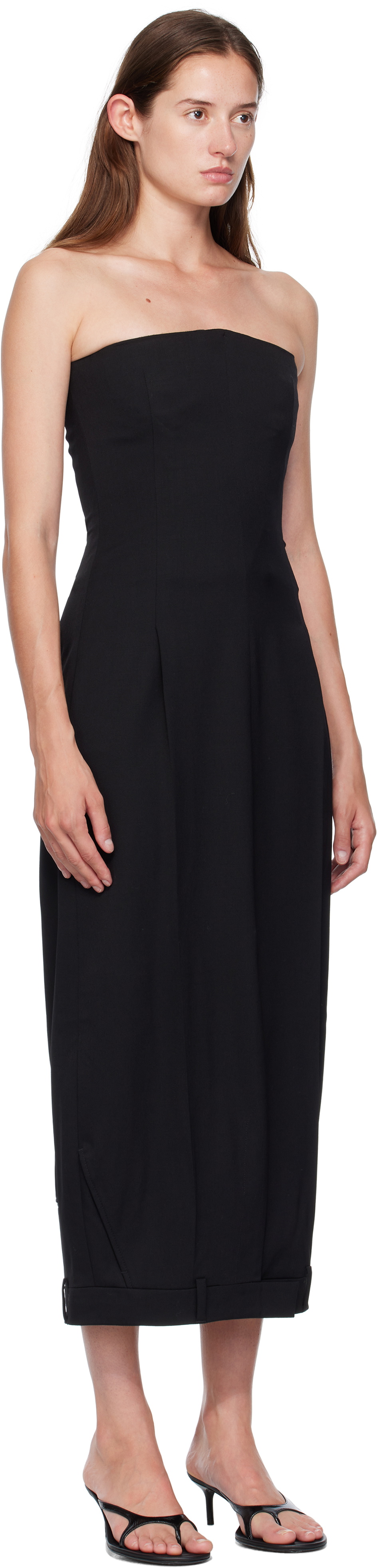 VETEMENTS Black Upside-Down Tailored Pantadress Maxi Dress