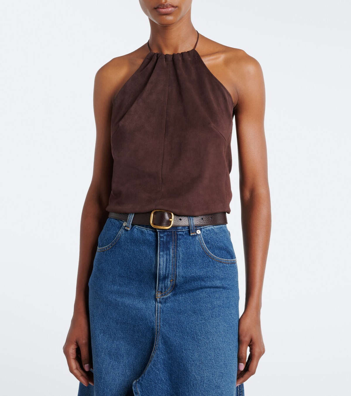 Stouls Rosie halterneck suede top