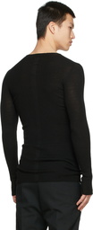 Rick Owens Black Ribbed Round Neck Sweater