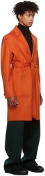 Ermenegildo Zegna Couture Orange Unconstructed Coat