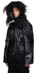Swampgod Black Dragoncello Cropped Leather Jacket
