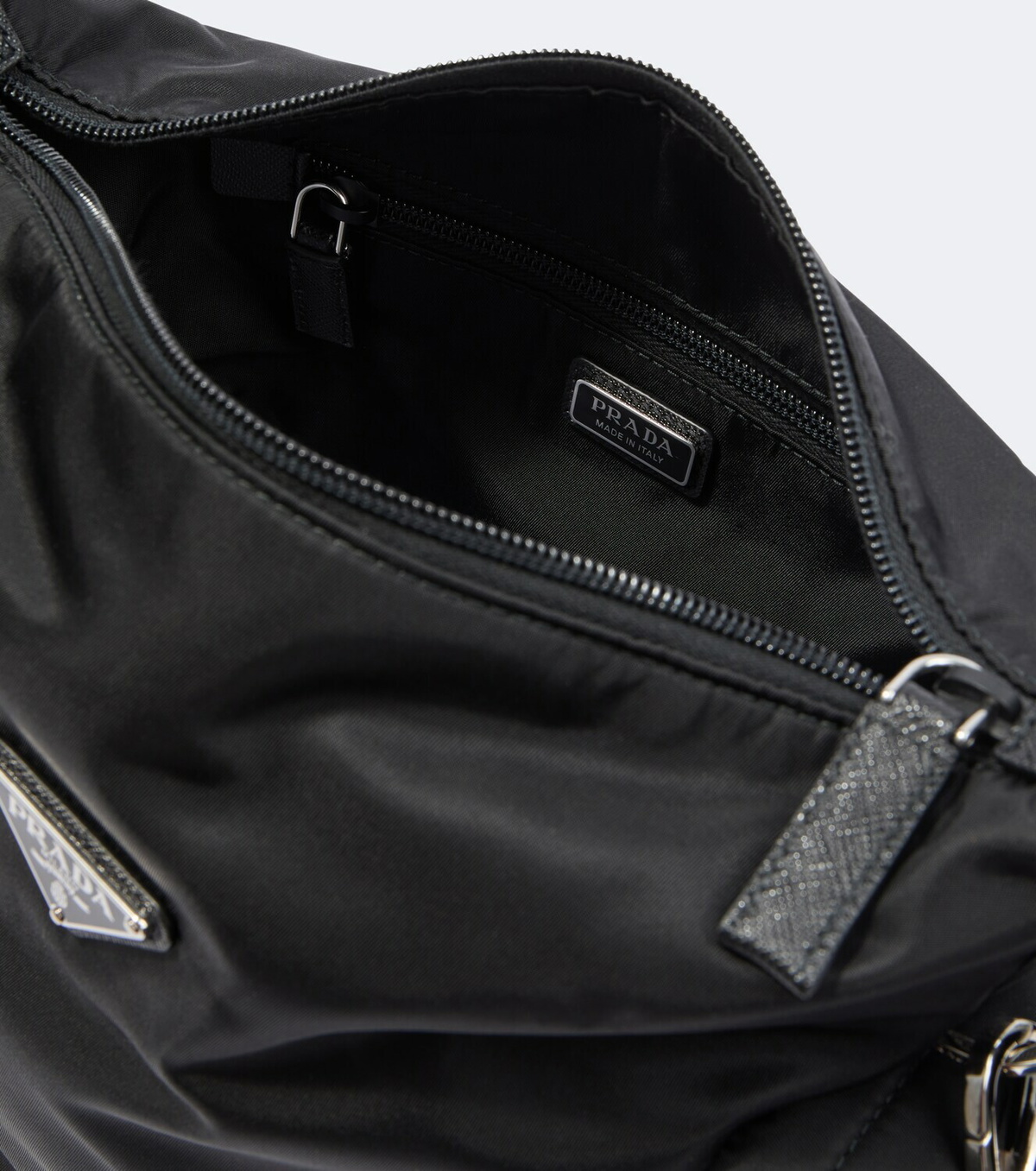 Prada Re-Nylon leather-trimmed shoulder bag