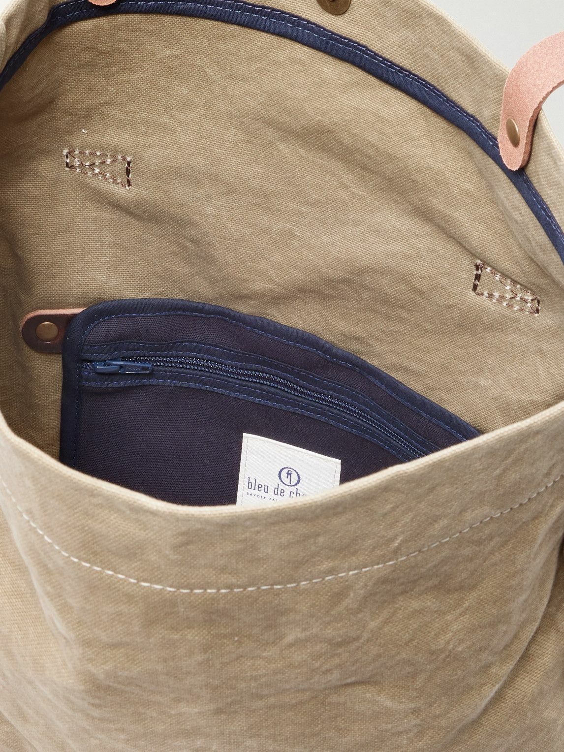 Bleu de Chauffe - Gaston Leather-Trimmed Cotton-Canvas Messenger Bag