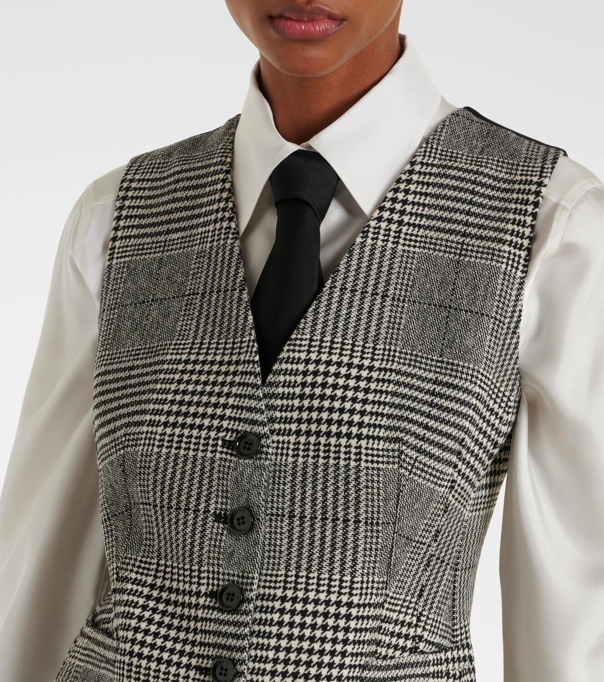 Dolce&Gabbana Prince of Wales check wool-blend vest