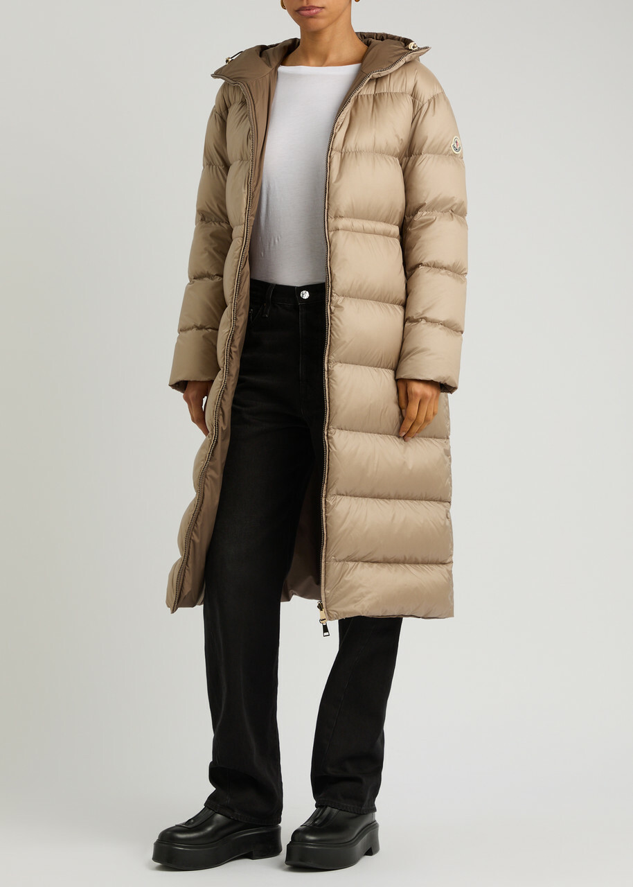Moncler Boulogne Reversible Quilted Shell Coat Ivory Moncler