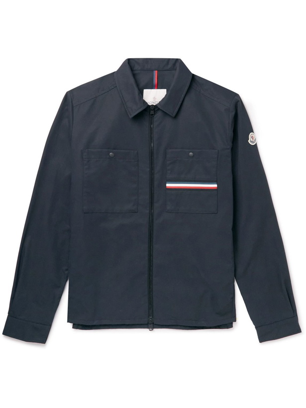 Photo: Moncler - Akahito Logo-Appliquéd Cotton-Blend Blouson Jacket - Blue