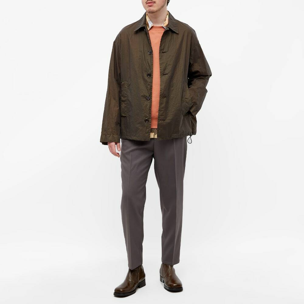 Dries Van Noten Men's Garment Dyed Nylon Coach Jacket in Khaki