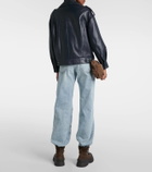 Brunello Cucinelli Oversized leather biker jacket