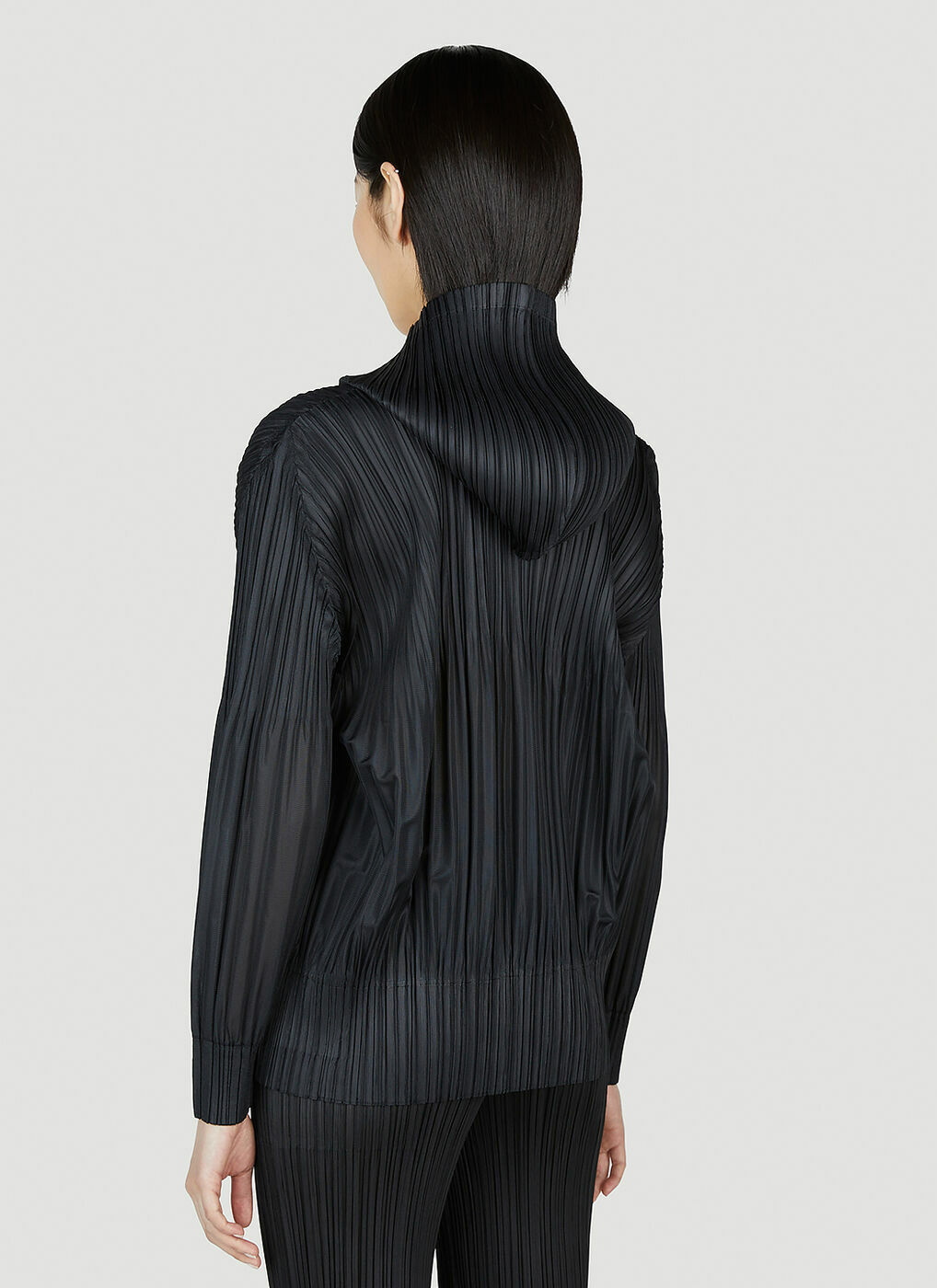 Pleats Please Issey Miyake - Pleated Sweatshirt in Black Pleats