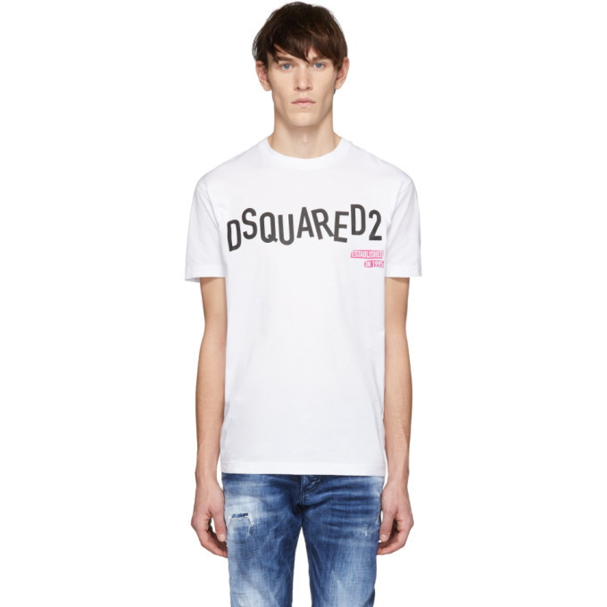 Photo: Dsquared2 White Disco Punk Cool Fit T-Shirt