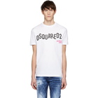 Dsquared2 White Disco Punk Cool Fit T-Shirt