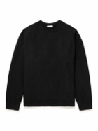 ATON - Logo-Embroidered Cotton-Jersey Sweatshrit - Black