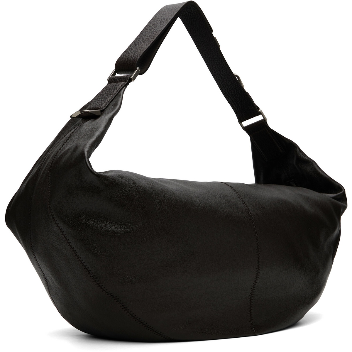 LEMAIRE Brown Large Quiver Clip Leather Bag
