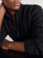N.PEAL - Richmond Cable-Knit Cashmere Cardigan - Gray