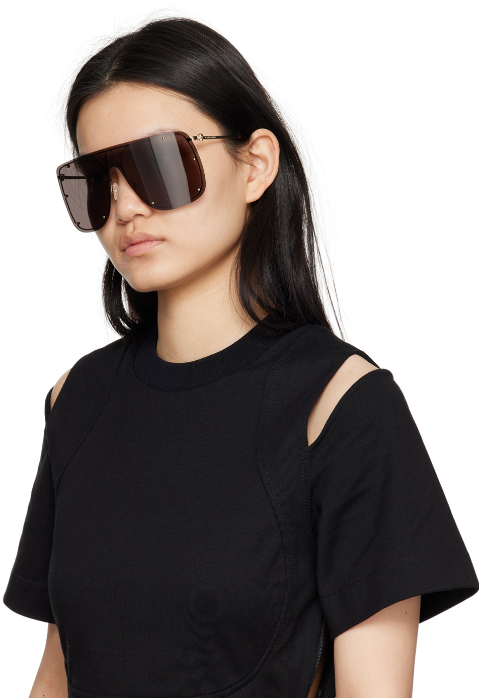 Alexander McQueen Gold Skull Sunglasses Alexander McQueen