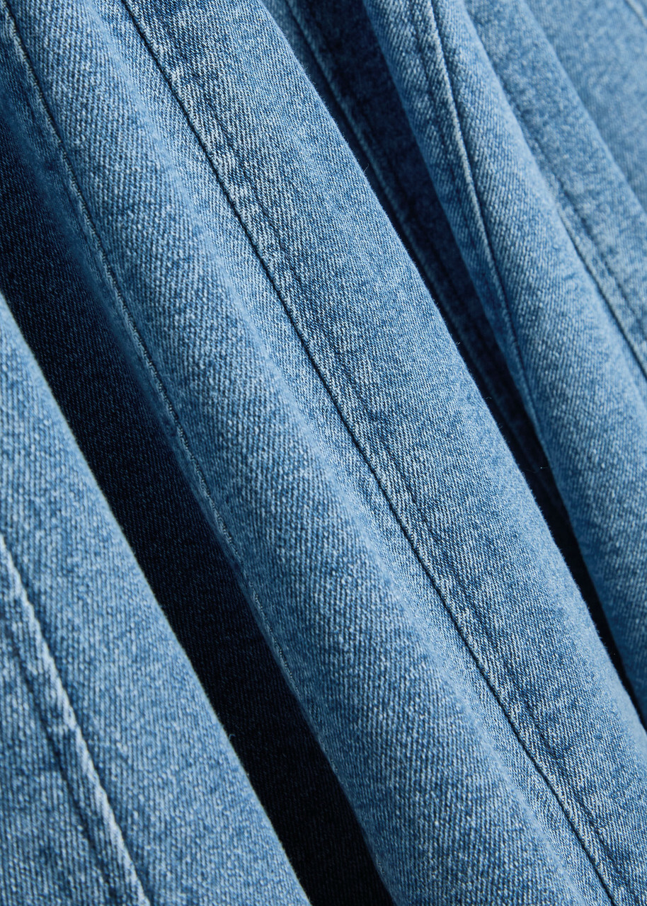Simkhai Taylan Panelled Stretch-denim Midi Skirt Light Blue
