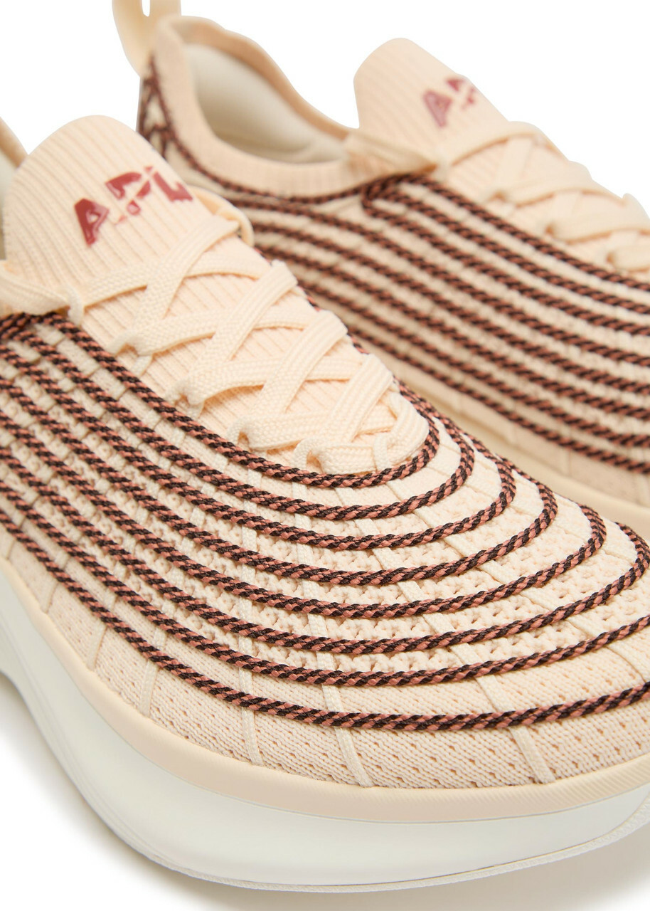 Athletic Propulsion Labs Techloom Zipline Embroidered Knit Sneakers Beige