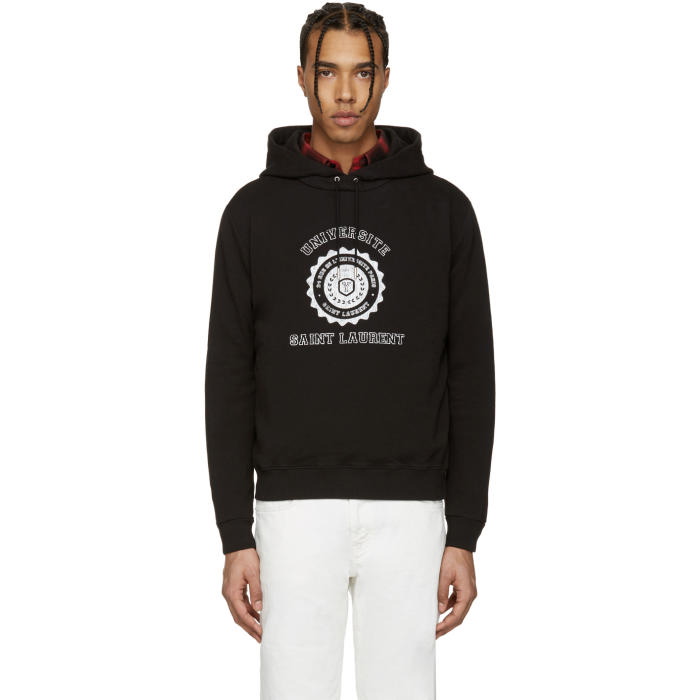 Photo: Saint Laurent Black UniversitÃ© Hoodie