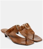 Toteme Belted croc-effect leather thong sandals
