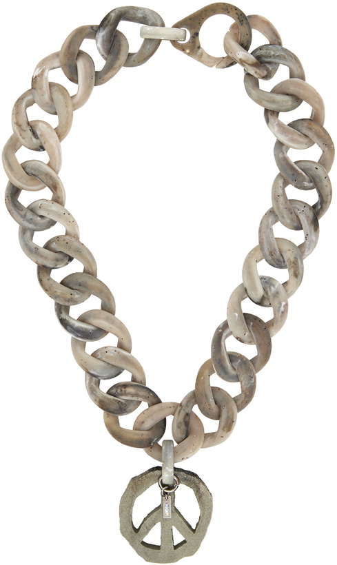 Photo: Moschino Gray Flintstones Edition Peace Necklace