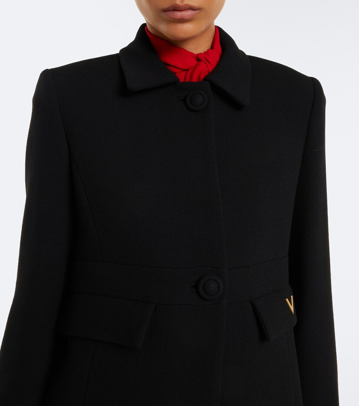 Valentino VGold virgin wool crêpe coat